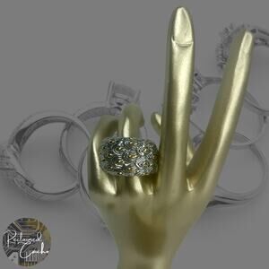 Silver and Gold Feather Ring - Size 6.5